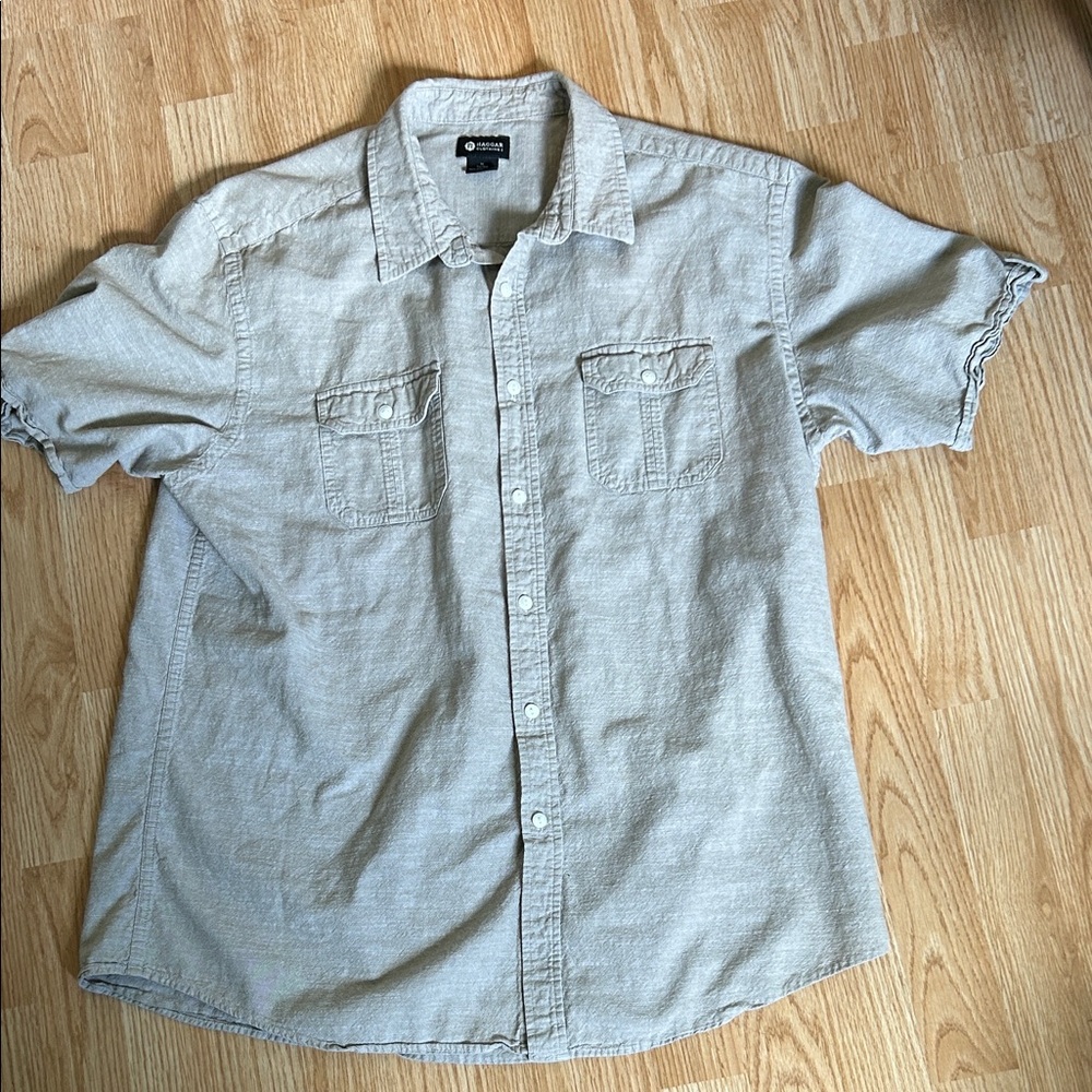 Light Brown Casual Button-Down Shirt